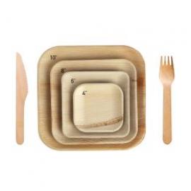 Wild Leaf Tableware Disposable Bamboo Look Plates Elegant, Sturdy, A Natural Alternative to Plastic and Paper  