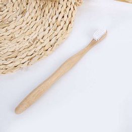 Eco friendly custom bamboo toothbrush round handle  - 副本