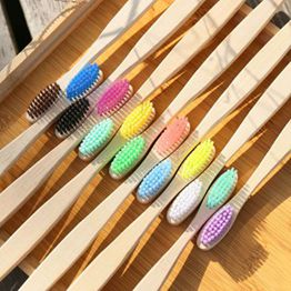 FDA Approved Eco- friendly Charcoal Bristles OEM Bamboo Toothbrush with Customized Packing and Logo JMBamboo