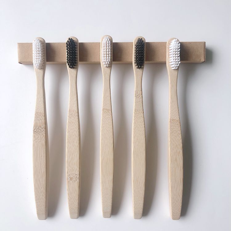  Bamboo Toothbrushes 5 Pack BPA Free Medium Bristles Eco-Friendly & Biodegradable Recyclable Eco Toothbrush Kids & Adults