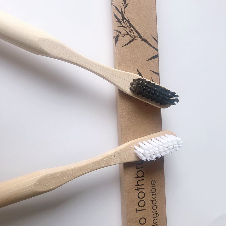 Premium Bamboo Toothbrushes Organic Natural Wooden Toothbrush Soft Charcoal Bristles Eco-Friendly Plastic-Free Packaging
