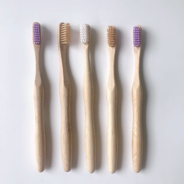 Family Organic Bamboo Toothbrushes BPA Free Organic Biodegradable Bamboo Charcoal Toothbrush Plastic-Free Packaging