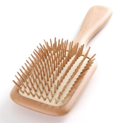  Bfwood Bamboo Handle with Bamboo Bristles Paddle Hairbrush for Massaging Scalp