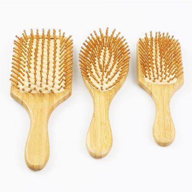  Hair Brush Eco-Friendly Natural Wooden Bamboo Paddle Hairbrush Massaging Scalp Reducing Tangle & Hair Breakage Promoting Hair Growth