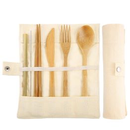 Bamboo Cutlery Set Reusable Travel Cutlery Set Eco Friendly Flatware