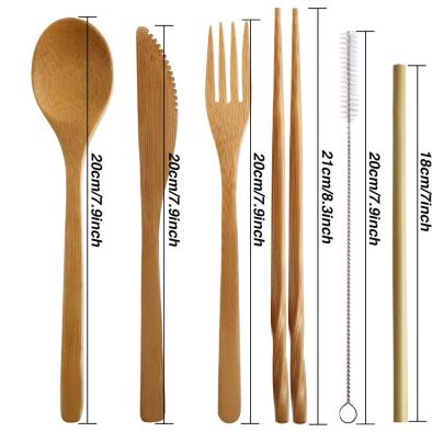 Premium Wooden Cutlery Set  Forks Knives and Spoons 100% Biodegradable Bamboo Cutlery