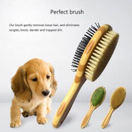Double Sided Pet Grooming Bath Brush Removes Loose Fur & Dirt