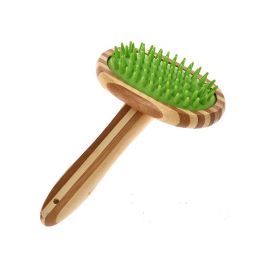 Pet Brush Bamboo Silicone  Massage Bath Brush