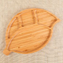 Eco-Friendly Bamboo Dinner Plates Set Natural Fibre Picnic Dinnerware Serving Plate