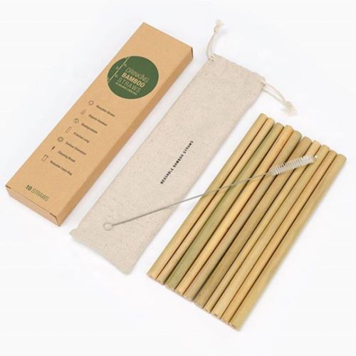 Bambaw Bamboo Reusable Straws | Eco Friendly Long Straws with Straw Cleaner  Brush | Biodegradable Alternative to Plastic Straws | Durable Travel