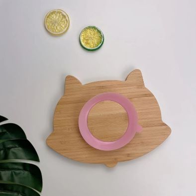Reusable Bamboo Baby Plates Fox Shape Dinner Plates