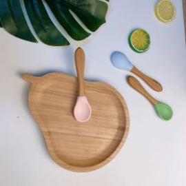 Natural Bamboo Baby Plates Eco Friendly Tableware No Plastic