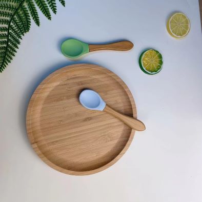 Customized Design Bamboo Baby Plates Baby Toddler Weaning Section Bamboo Plates