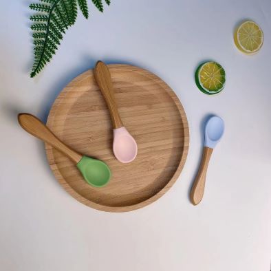 Customized Design Bamboo Baby Plates Baby Toddler Weaning Section Bamboo Plates