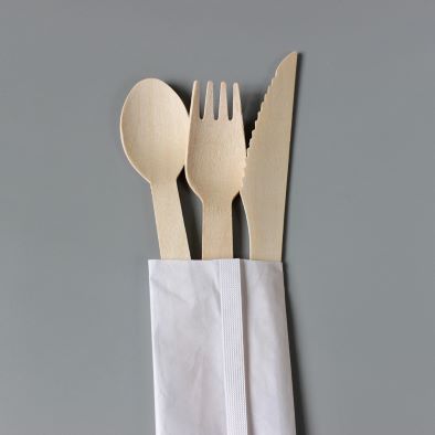 Natural Disposable Wooden Cutlery Set 100% Biodegradable Bamboo Cutlery Set