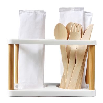 Natural Disposable Wooden Cutlery Set 100% Biodegradable Bamboo Cutlery Set