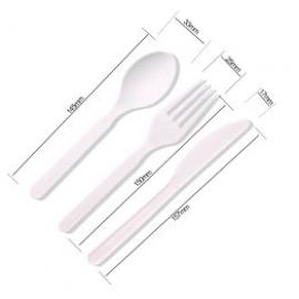  Disposable PLA Forks Spoons Knives Cutlery Combo Set Disposable Utensils Eco Friendly Durable and Heat Resistant