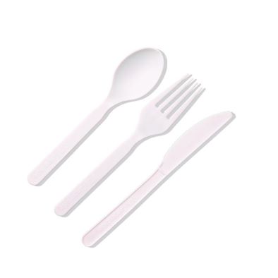  Disposable PLA Forks Spoons Knives Cutlery Combo Set Disposable Utensils Eco Friendly Durable and Heat Resistant