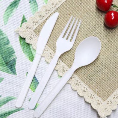 Disposable PLA Forks Spoons Knives Cutlery Set Eco Friendly Disposable Utensils