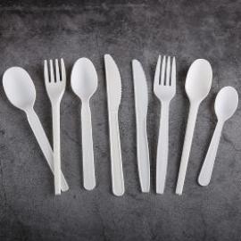 JMBamboo Disposable PLA Cutlery Set Disposable Utensils Eco Friendly Durable and Heat Resistant