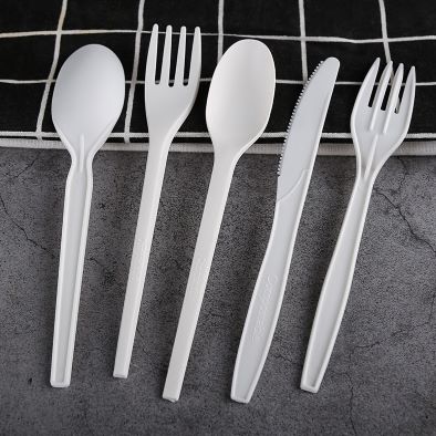 JMBamboo Disposable PLA Cutlery Set Disposable Utensils Eco Friendly Durable and Heat Resistant