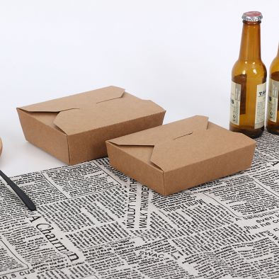 Eco Friendly Take Out Food Containers, Microwaveable Kraft Brown Take Out Boxes, Leak and Grease Resistant To Go Containers, for Restaurant, Catering and Party