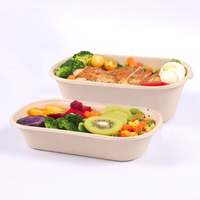 100% Compostable Food Containers Biodegradable Microwave Safe Take Out Lunch Boxes, Made from Renewable Materials 
