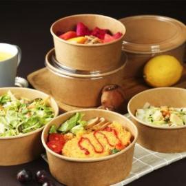 Brown Kraft Take Out Boxes, Disposable Containers Leak And Grease Resistant Food To Go Containers for Fruit, Vegetable Salad, Dessert, Meal