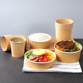 Brown Kraft Disposable Soup Containers with Lids Takeaway Tubs Perfect for Ice Cream Containers, and Deli Containers