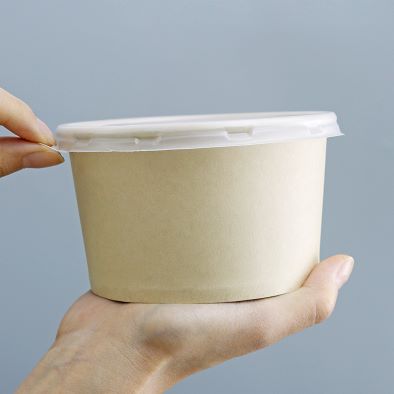 Disposable Bio Soup Container 100% Biodegradable Kraft Soup Cups Eco-Friendly Paper Cup Wholesale Takeout Food Container