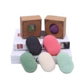 Konjac Sponge (Set of 4) Facial Cleansing Bamboo Charcoal Sponges