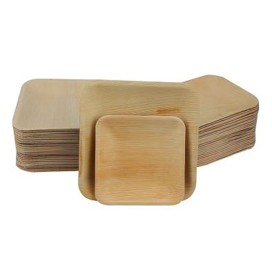 Round And Square Palm Leaf Plates 100% Biodegradable Areca Palm Leaf Plates for Food 