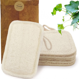 Zero Waste Sponges for Dishes, Kitchen Eco Scrub Sponge Efficiently Remove Oil Stain, 100% Loofah Plant  
