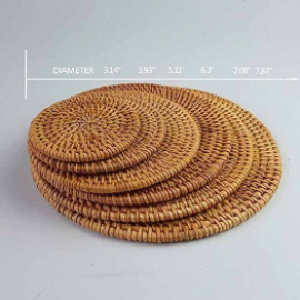Trivets for Hot Dishes-Insulated Hot Pads,Durable Pot Holder for Table, Pots, Pans & Teapots,Natural Rattan Heat Resistant Mats for Kitchen  